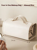 Four in One Makeup Bag in Almond Rice, 24cm, stylish and compact for travel and daily use