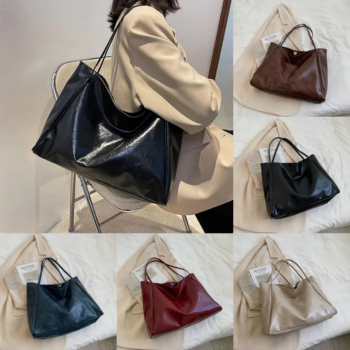Stylish women's tote bags in multiple colors, perfect for fashion and travel
