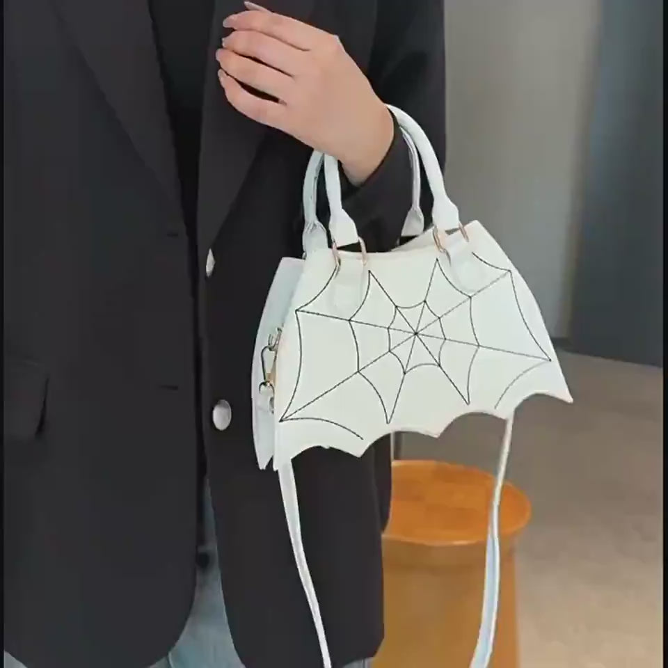 Gothic bat wing spider web handbags for women fashion crossbody bags